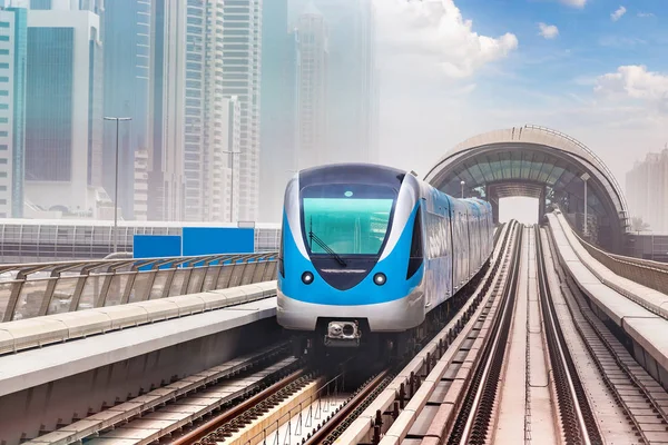 Dubai Tunnelbana Järnväg Sommardag Dubai Förenade Arabemiraten — Stockfoto