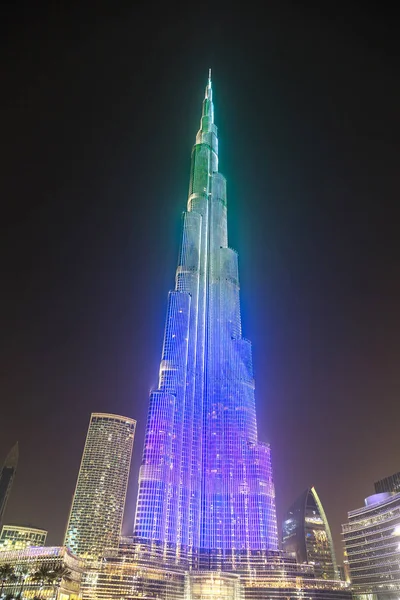 Dubai Emiratos Árabes Unidos Junio 2018 Burj Khalifa Noche Dubai —  Fotos de Stock