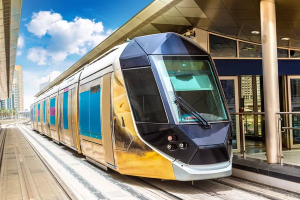 Nová Moderní Tramvaj Dubaji Spojené Arabské Emiráty — Stock fotografie