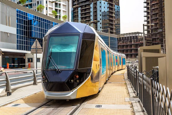 Nová Moderní Tramvaj Dubaji Spojené Arabské Emiráty — Stock fotografie