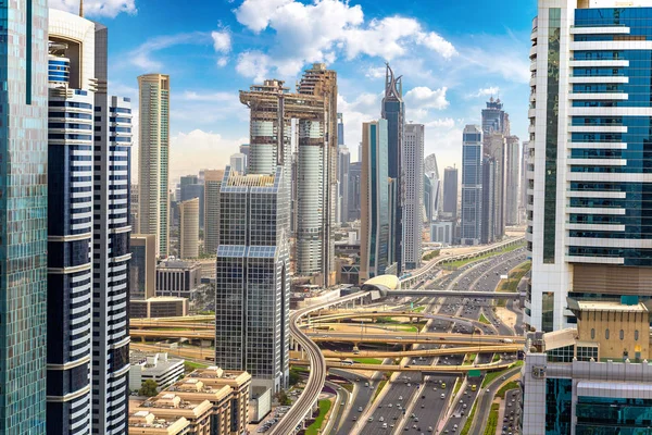 Вид Воздуха Центр Дубая Летний День Объединенные Арабские Эмираты — стоковое фото