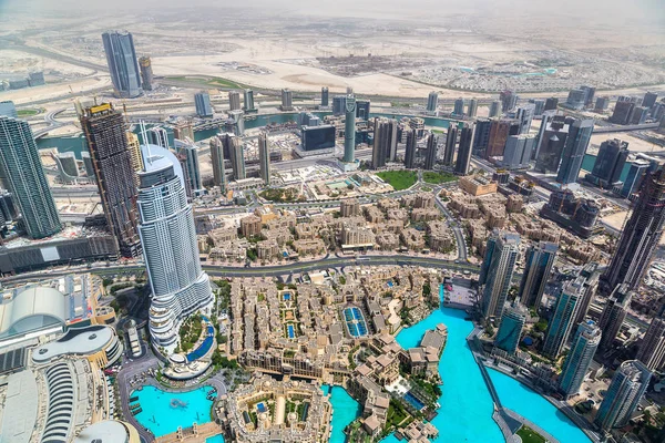 Vue Aérienne Centre Ville Dubaï Par Une Journée Été Émirats — Photo