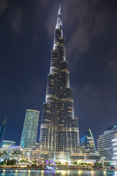 Дубай Оаэ Июня 2018 Года Бурдж Халифа Ночью Дубае Оаэ — стоковое фото