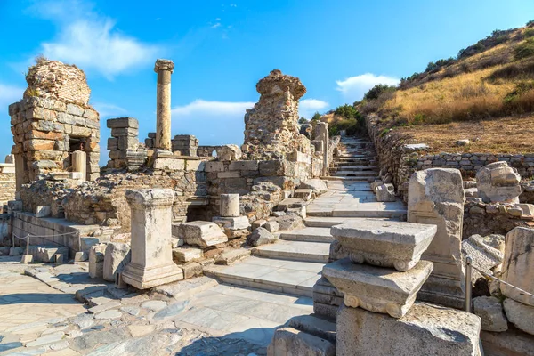 Antik Kentin Efes Bir Güzel Yaz Günü Türkiye Antik Yunan — Stok fotoğraf