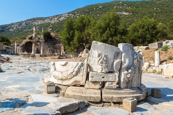 Ruinas Antigua Ciudad Éfeso Antigua Ciudad Griega Turquía Hermoso Día —  Fotos de Stock