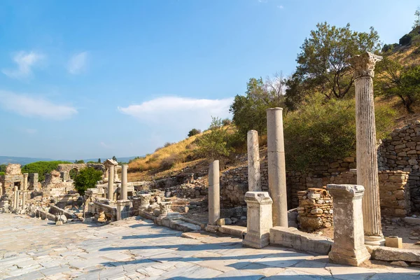 Руїни Стародавнього Міста Ефес Стародавнього Міста Туреччині Один Прекрасний Літній — стокове фото
