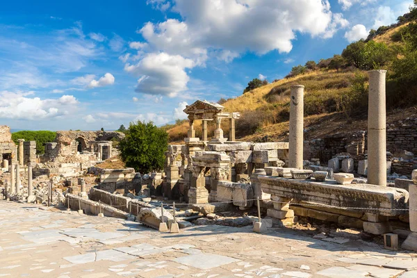 Ruinas Antigua Ciudad Éfeso Antigua Ciudad Griega Turquía Hermoso Día — Foto de Stock