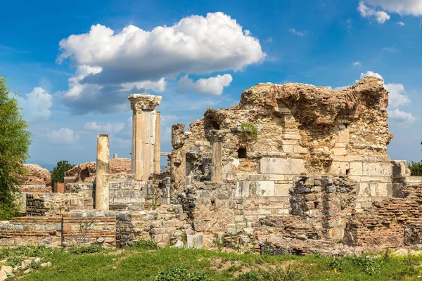 Ruins Ancient City Ephesus Ancient Greek City Turkey Beautiful Summer — Stock Photo, Image
