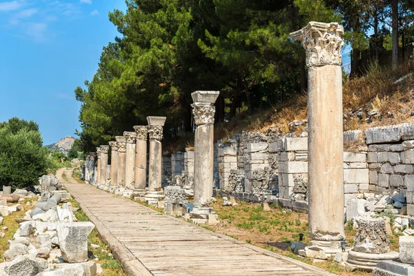 Ruïnes Van Oude Stad Efese Oud Griekse Stad Turkije Een — Stockfoto