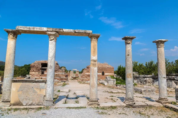 Ερείπια Της Αρχαίας Πόλης Της Εφέσου Την Αρχαία Ελληνική Πόλη — Φωτογραφία Αρχείου