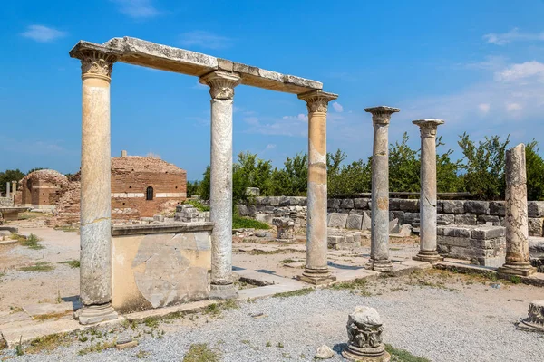 Ruinerne Den Antikke Efesos Den Antikke Græske Tyrkiet Smuk Sommerdag - Stock-foto
