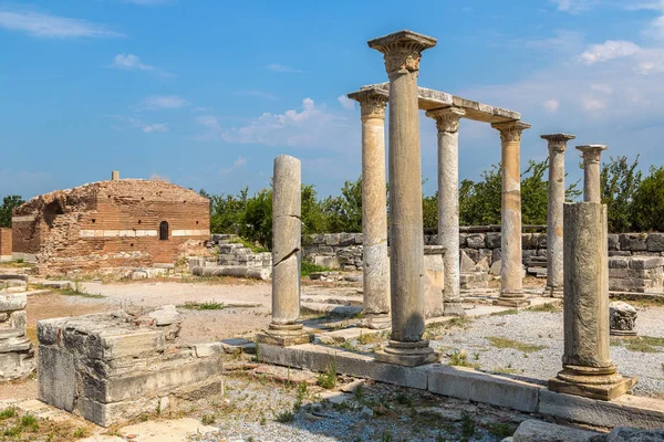 Ruiny Starożytnego Miasta Efez Starożytne Greckie Miasto Turcji Piękny Letni — Zdjęcie stockowe