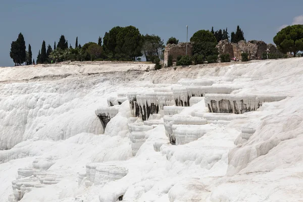 Piscinas Terraços Pamukkale Turquia Belo Dia Verão — Fotografia de Stock