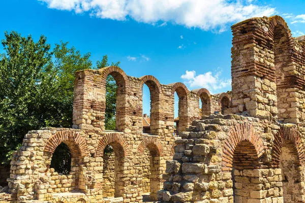 Ruinas Iglesia Santa Sofía Nessebar Bulgaria Hermoso Día Verano — Foto de Stock
