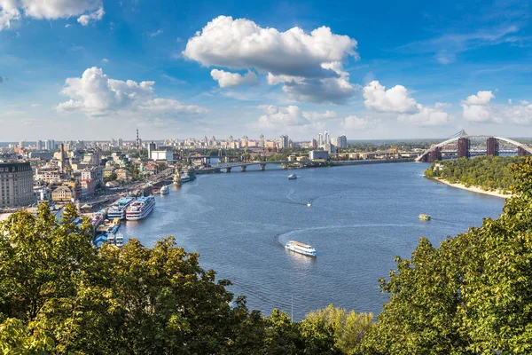 Vista Panoramica Del Quartiere Podol Kiev Ucraina Una Bella Giornata — Foto Stock