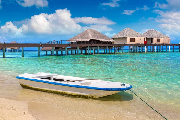 Maldives June 2018 Boat Tropical Beach Maldives Summer Day Stock Photo