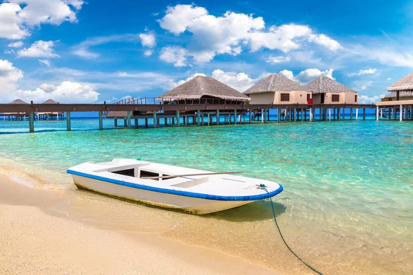 Maldives June 2018 Boat Tropical Beach Maldives Summer Day Stock Picture