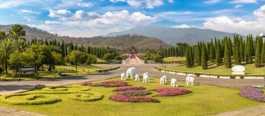 Chiang Mai, Tayland bir yaz günü The Royal Ratchaphruek Park Panoraması