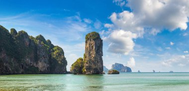 Ao Pai Plong beach, Krabi, Tayland, bir yaz günü Panoraması