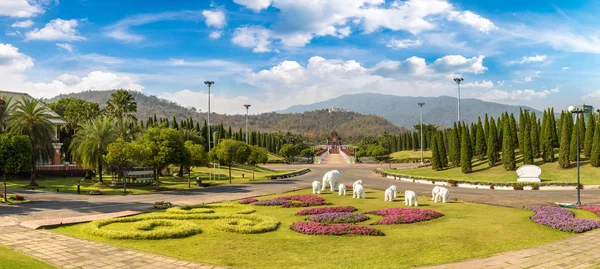 Panorama Royal Ratchaphruek Park Chiang Mai Thailand Summer Day — Stock Photo, Image