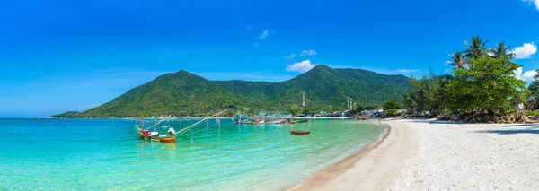 Panorama Barco Pescador Tradicional Madera Isla Koh Phangan Tailandia Día — Foto de Stock