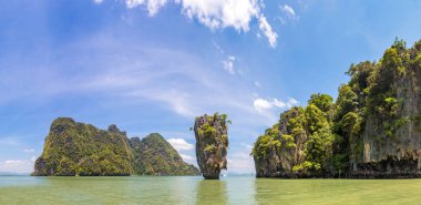 James Bond Adası Phang Nga Körfezindeki, bir yaz günü Tayland Panoraması