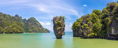 James Bond Adası Phang Nga Körfezindeki, bir yaz günü Tayland Panoraması