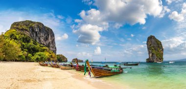 Panorama of Poda island, Thailand in a summer day clipart