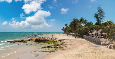 Hua Hin beach, Tayland bir güzel yaz günde Panoraması