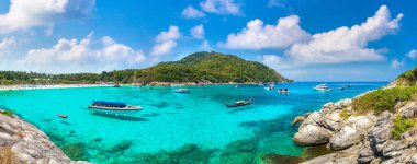 Raca (Raya) resort Island Phuket Island, Tayland bir yaz günü yakınındaki Panoraması