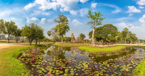 Panorama Parc Historique Sukhothai Thaïlande Dans Une Journée Été — Photo