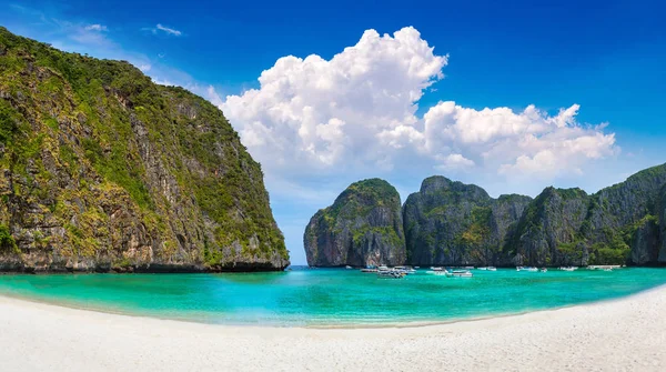 Panorama Baía Maya Ilha Koh Phi Phi Leh Tailândia Dia — Fotografia de Stock