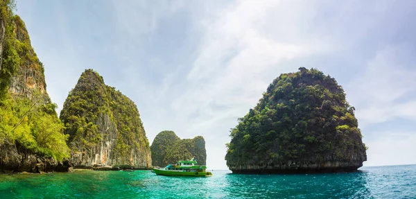 Panorama Bahía Maya Isla Koh Phi Phi Leh Tailandia Día — Foto de Stock