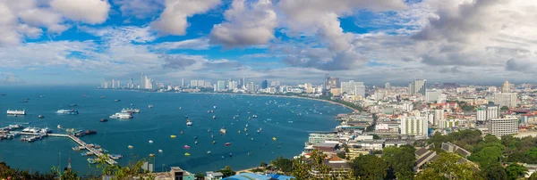 Vista Aerea Panoramica Del Golfo Pattaya Thailandia Una Giornata Estiva — Foto Stock