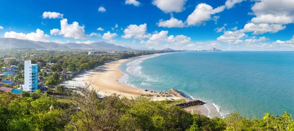 Vista Aérea Panorámica Playa Hua Hin Tailandia Hermoso Día Verano —  Fotos de Stock