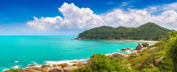Panorama Silver Beach Koh Samui Island Thailand Summer Day — Stock Photo, Image