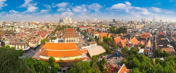 Panoramę Świątyni Wat Saket Bangkoku Letnie Dni — Zdjęcie stockowe