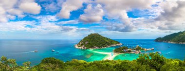 Nang Yuan Adası, Koh Tao, Tayland'da bir yaz günü Panoraması