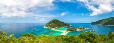 Nang Yuan Adası, Koh Tao, Tayland'da bir yaz günü Panoraması