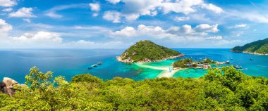 Nang Yuan Adası, Koh Tao, Tayland'da bir yaz günü Panoraması