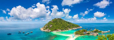 Nang Yuan Adası, Koh Tao, Tayland'da bir yaz günü Panoraması