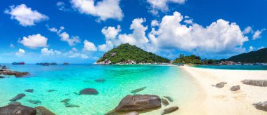 Nang Yuan Adası, Koh Tao, Tayland'da bir yaz günü Panoraması
