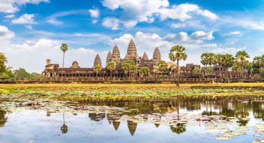 Angkor Wat Tapınağı Siem Reap, Kamboçya'da bir yaz günü Panoraması