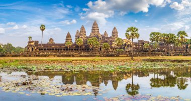 Angkor Wat Tapınağı Siem Reap, Kamboçya'da bir yaz günü Panoraması