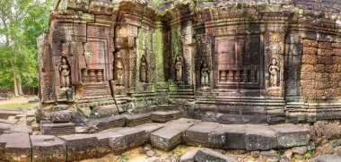 Siem Reap, Kamboçya'da bir yaz günü karmaşık Angkor Wat Tapınağı Ta Som Panoraması