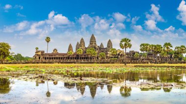 Angkor Wat Tapınağı Siem Reap, Kamboçya'da bir yaz günü Panoraması