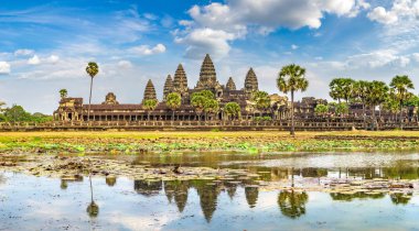 Angkor Wat Tapınağı Siem Reap, Kamboçya'da bir yaz günü Panoraması