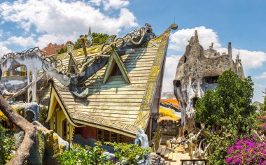 Da Lat, Vietnam - 19 Haziran 2018: Panorama, tımarhane (asmak Nga guesthouse) Vietnam'da Dalat, bir yaz günü