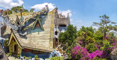 Da Lat, Vietnam - 19 Haziran 2018: Panorama, tımarhane (asmak Nga guesthouse) Vietnam'da Dalat, bir yaz günü