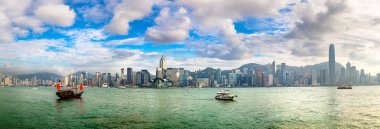 Victoria Limanı Hong Kong'Panorama adlı yaz gecesi